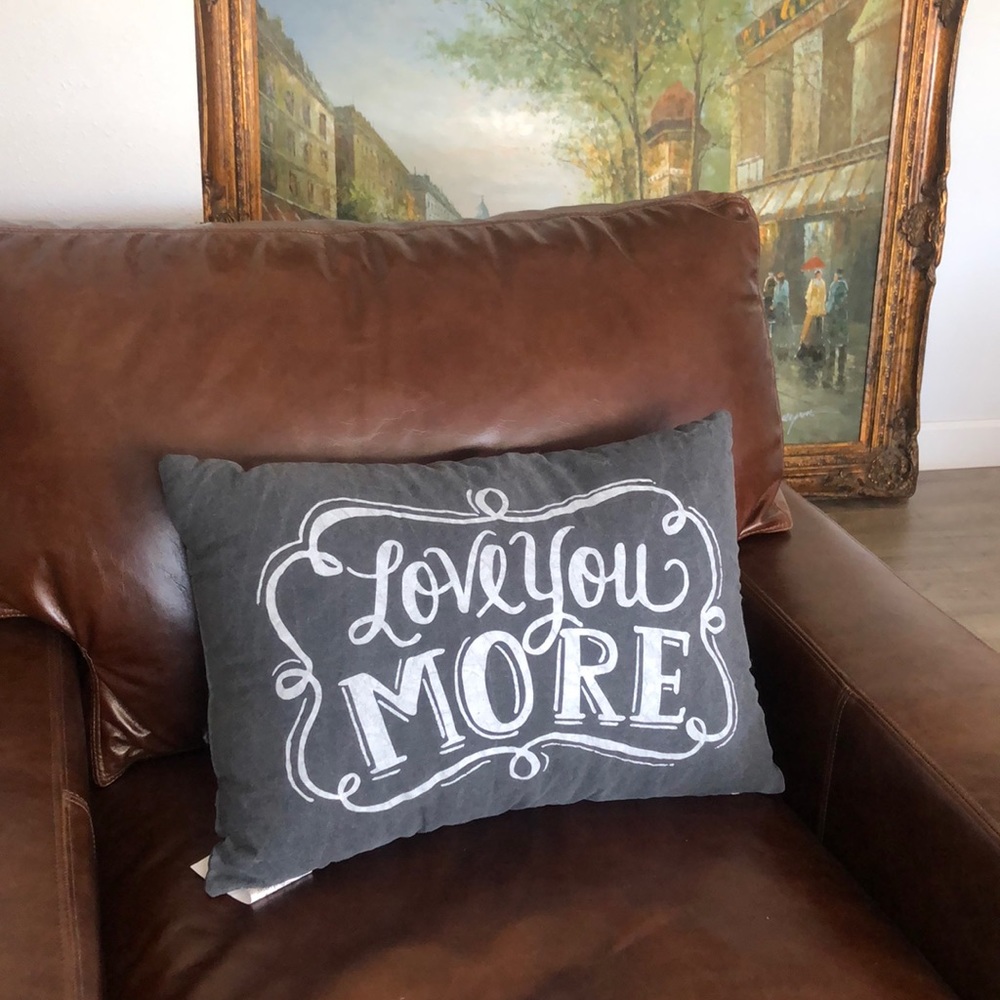 'Love You More' Chalkboard Throw Pillow